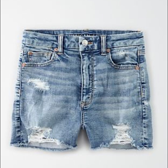 AE Curvy Super High-Waisted Denim Short Short - Picture 1 of 1